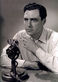 John Arlott young BBC posed
