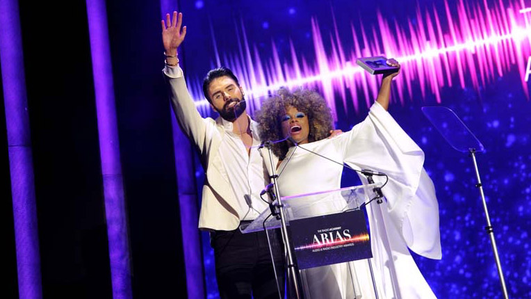 Rylan and Fleur East, at The ARIAS May 2022